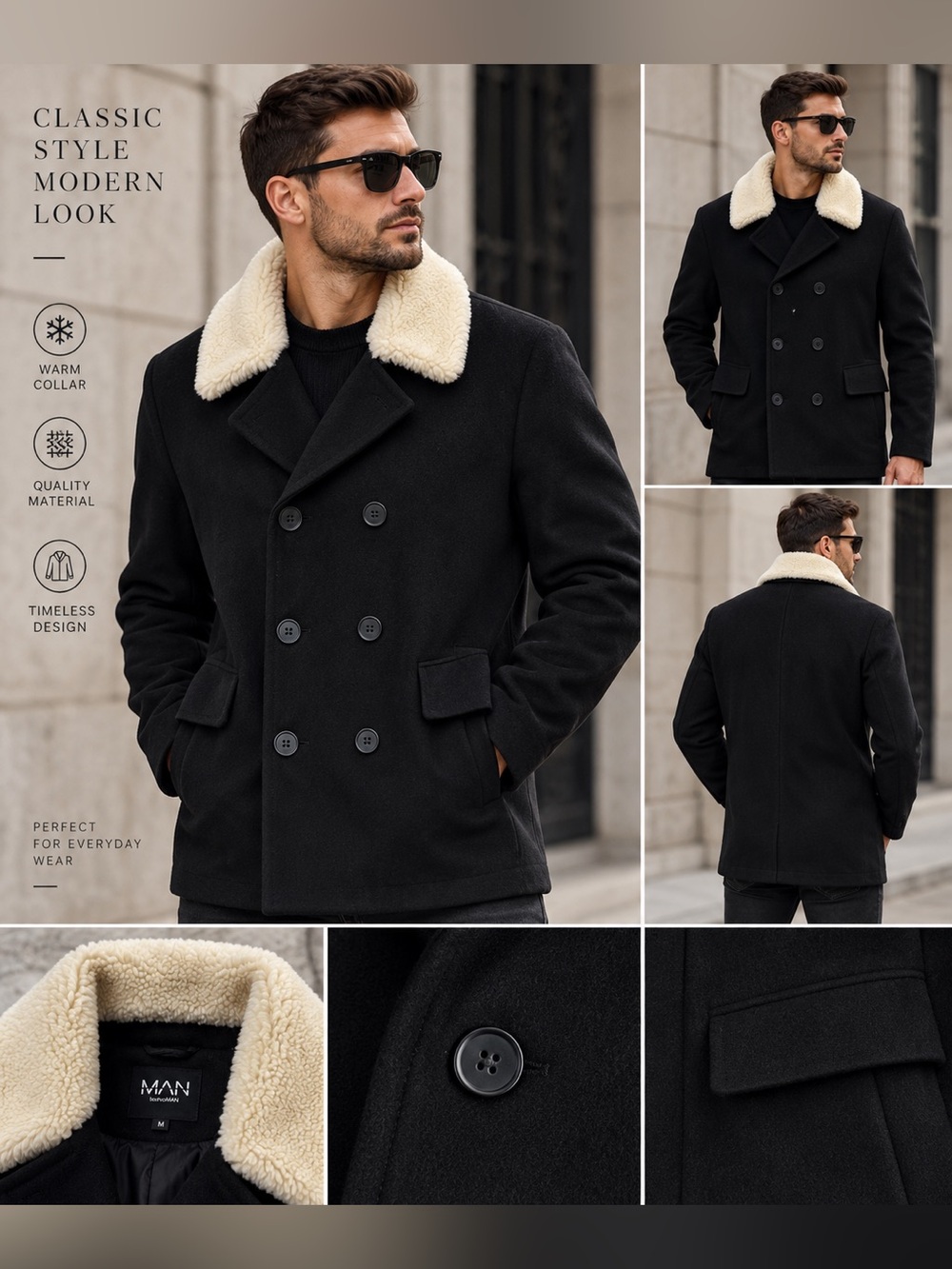 Brand New MAN by BoohooMAN Wool Coat – Size M